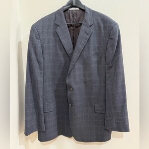 Joseph Abboud Wool Sport Coat 48R | Italian Super 100s Plaid Blazer